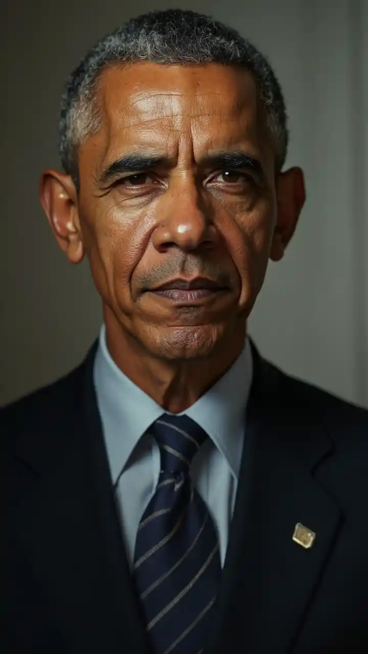 Портрет Обамы серьезный