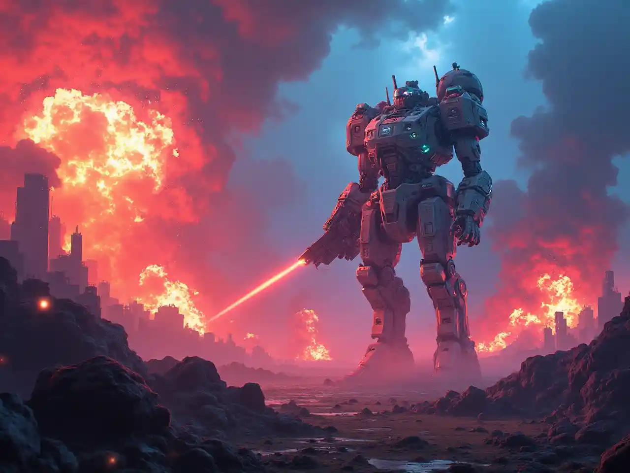 Epic Synthwave Supermachines Sanaa ya Dijiti