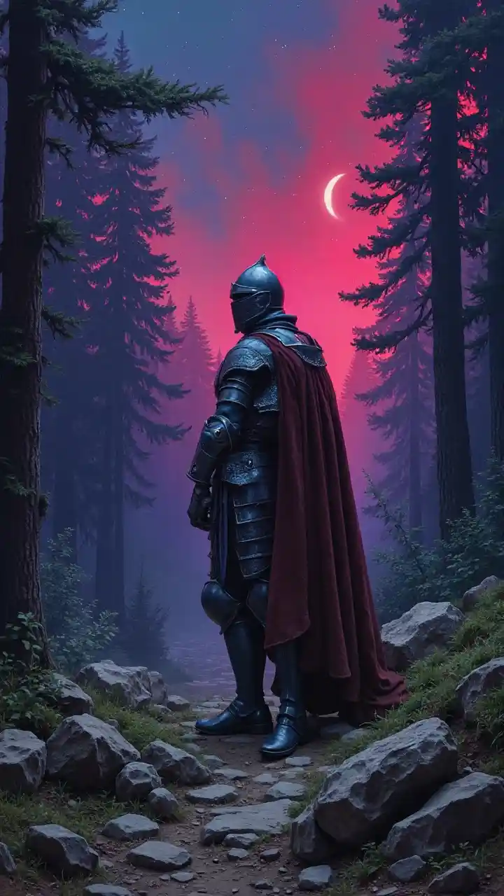 Dark Fantasy Knight Northern Lights