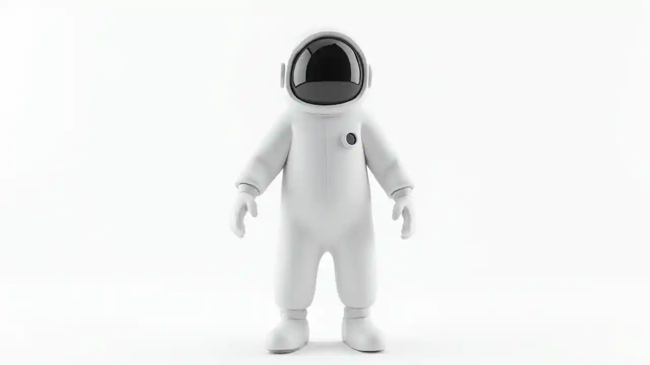 అంతరిక్ష దుస్తులు తెలుపు నేపథ్యం