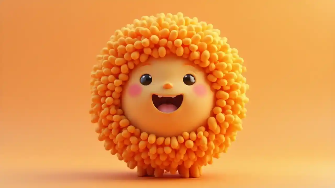 Tabia ya Furaha ya Orange Fluffy