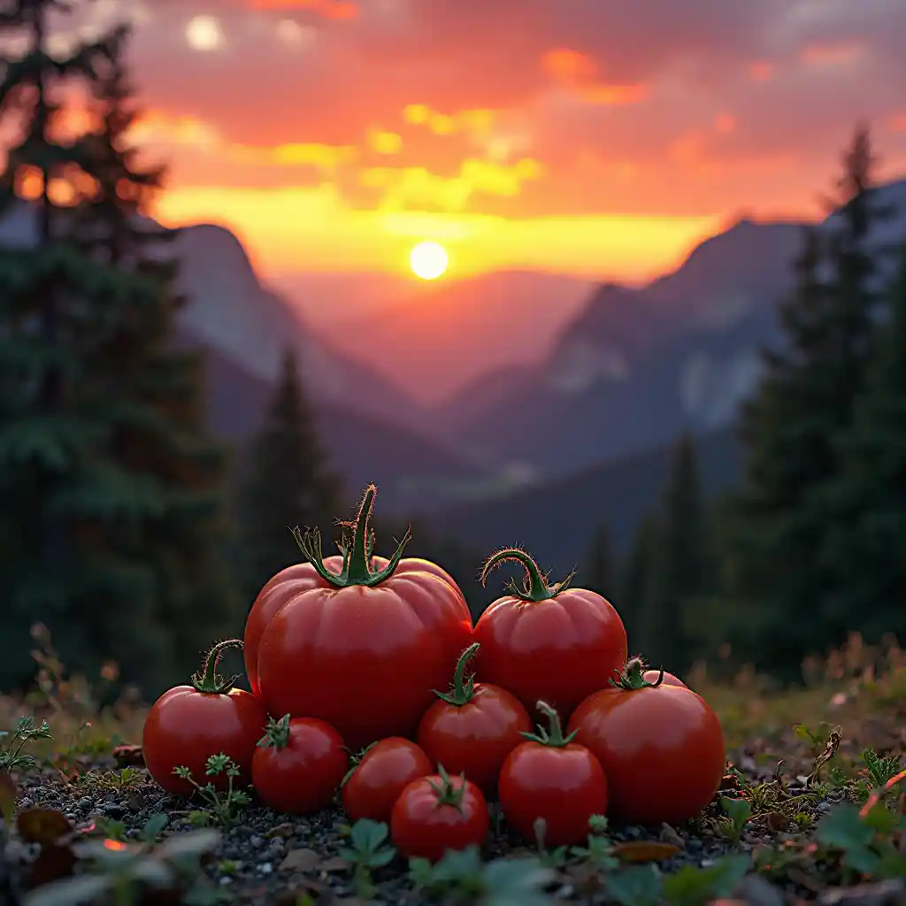 Tomato Forest Sunset Natural Art