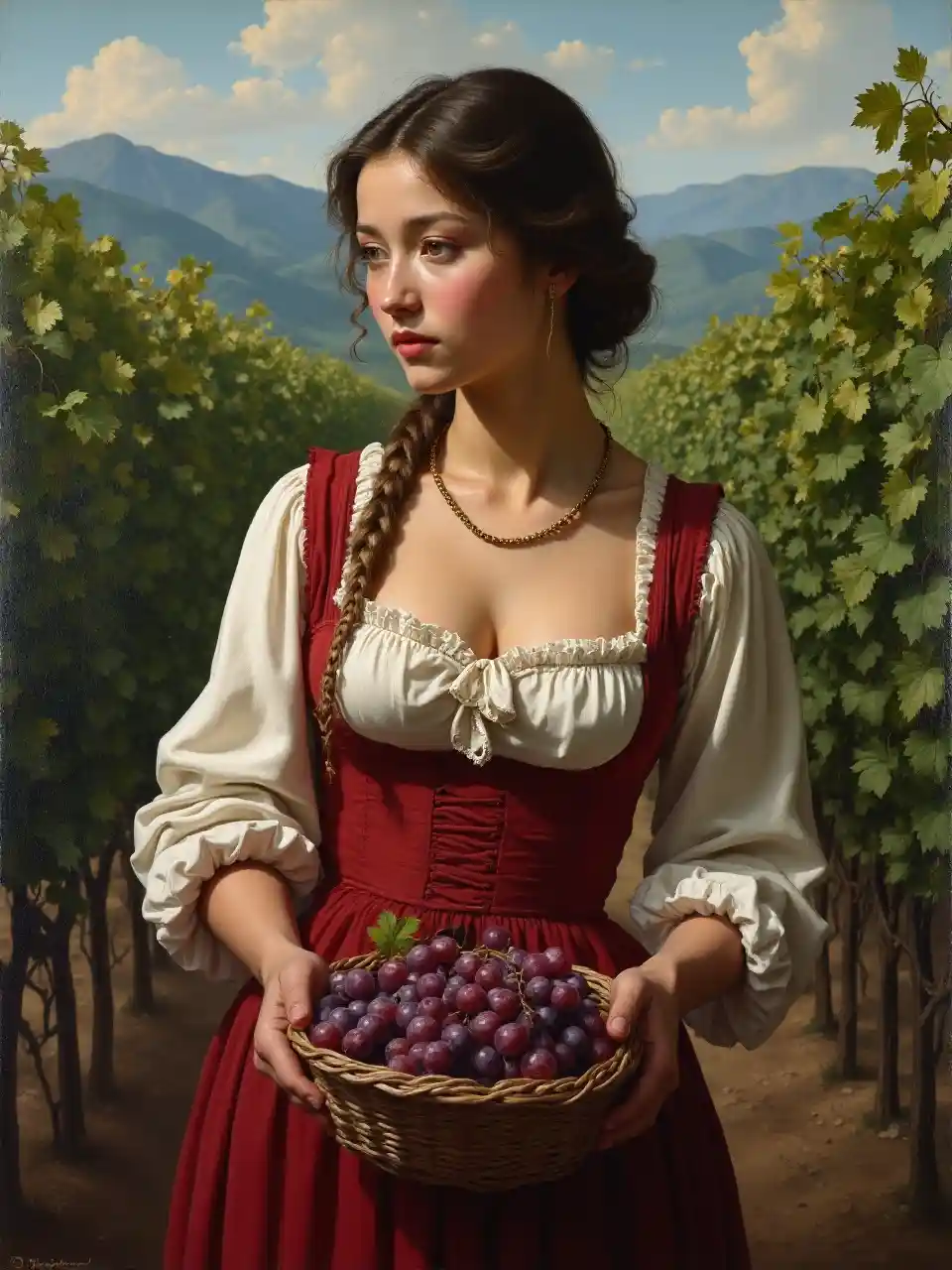 Kiitaliano Msichana Zabibu uchoraji picha