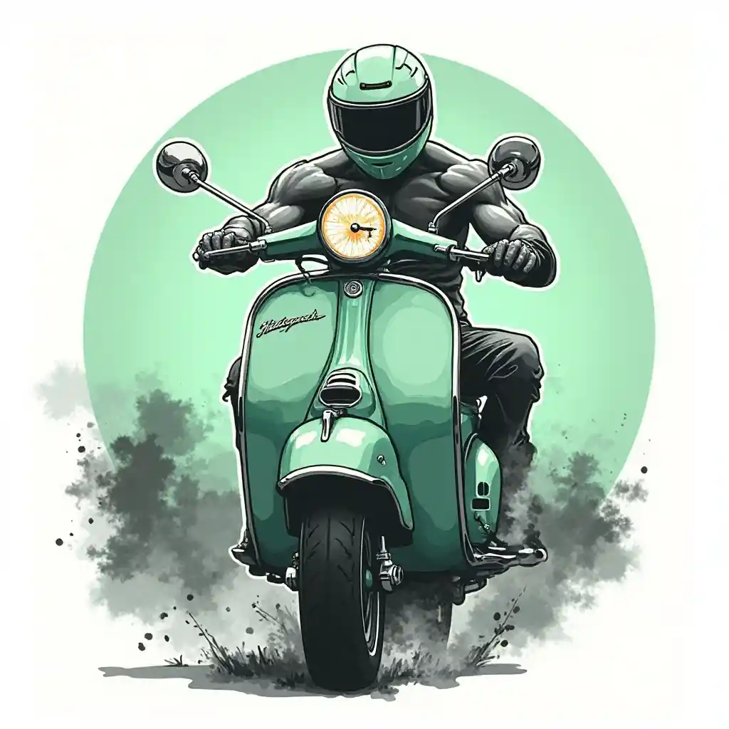 Punk Vespa Racer Logo