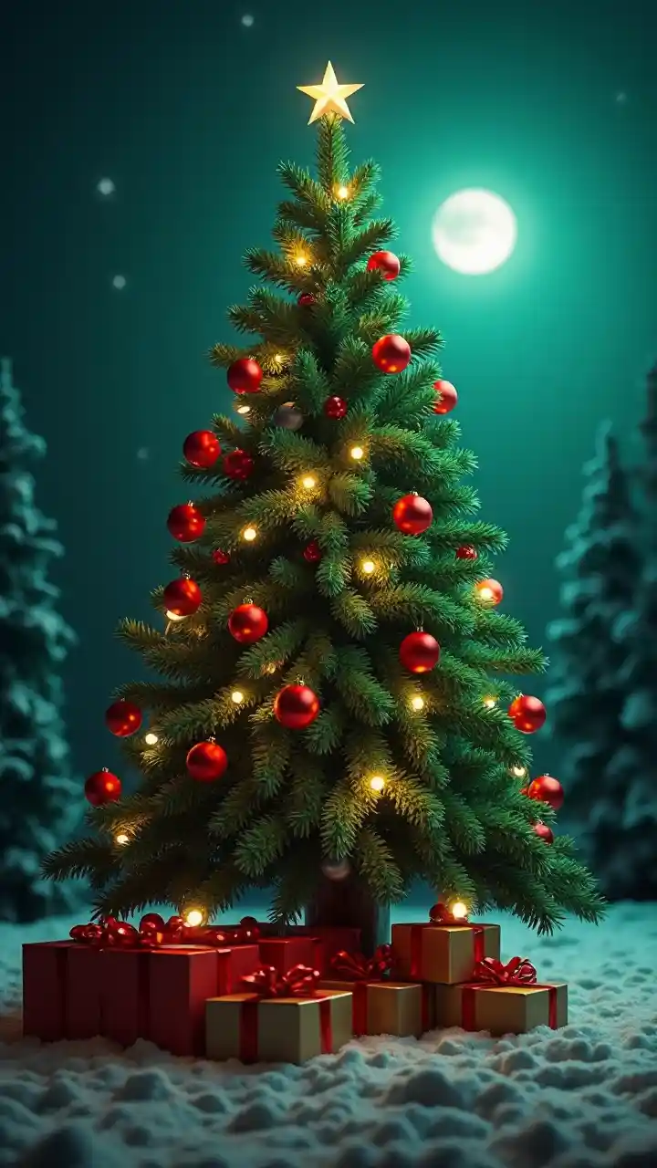 Menghias Pohon Natal Malam