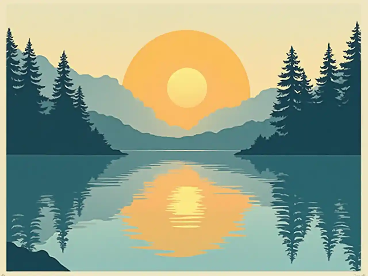 Summer Lake Sun Poster