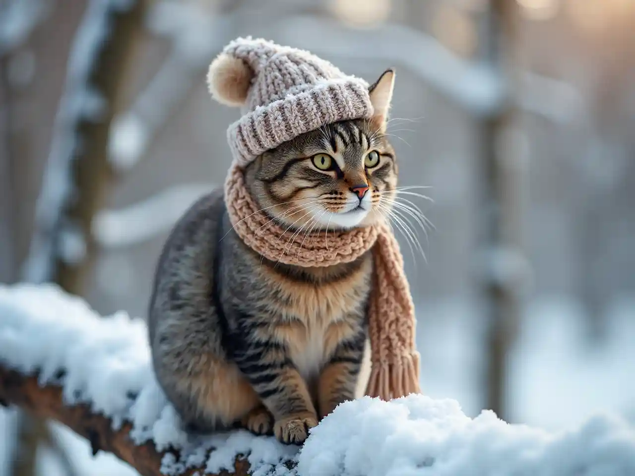 Mùa đông tuyết mèo
