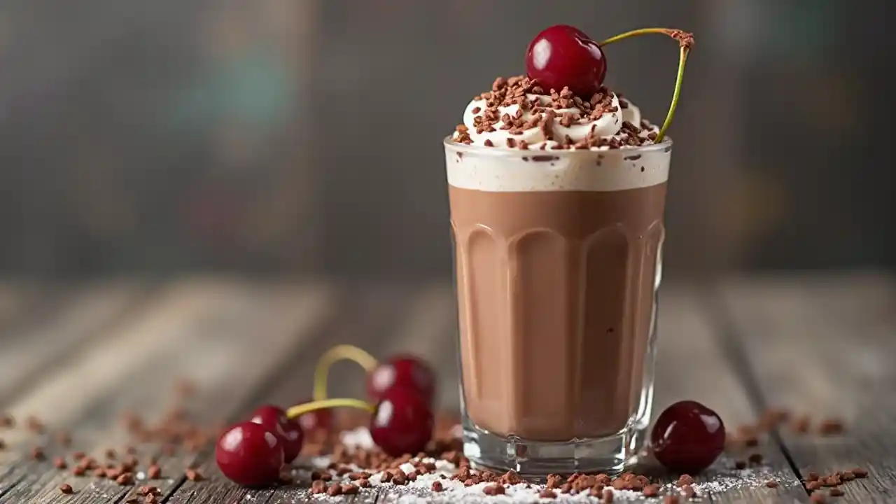 Szklankowy koktajl mleczny Wiśni