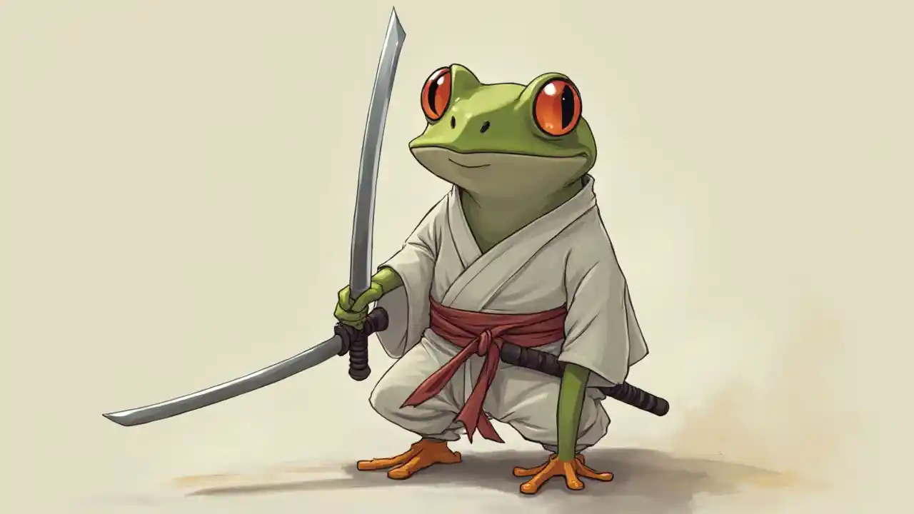 ساموراي سكين أنمي كيمونو الضفدع