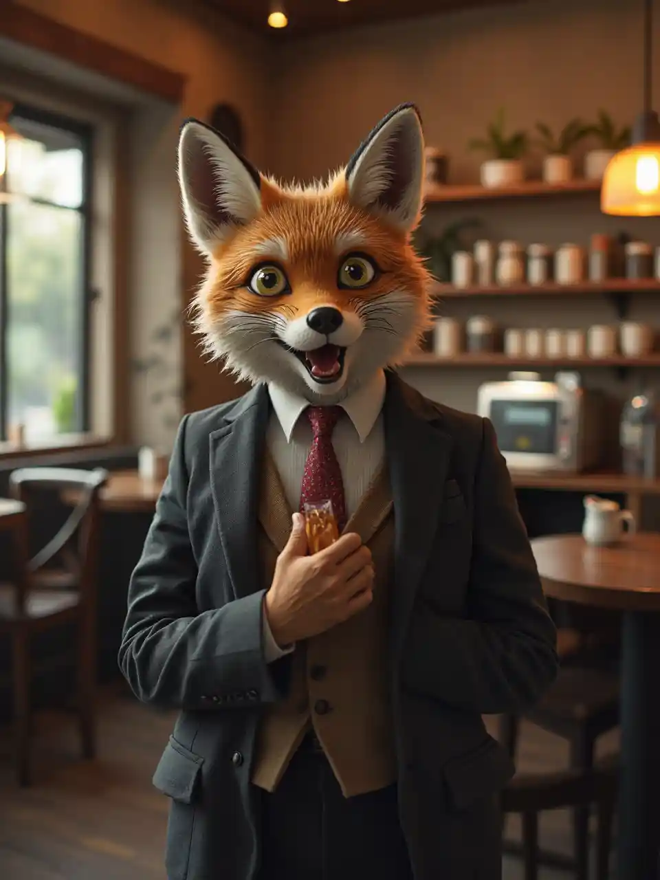 Der Fuchs ruft die Café-Szene