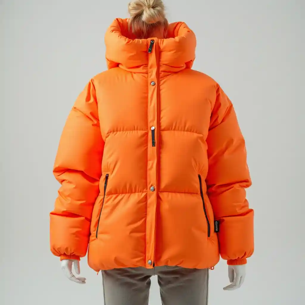 Inflatable Vibrant Puffer Jacket Mockup