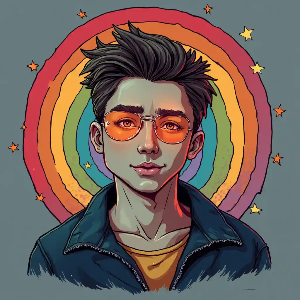 Rainbow Shemale Portrait Art