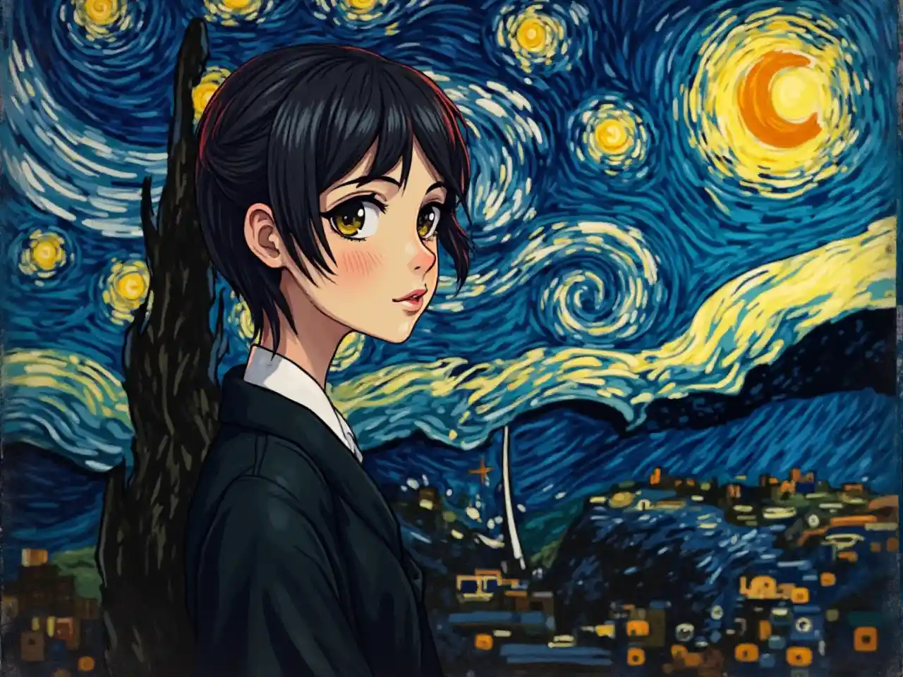 Van Gogh Anime gótico japonés