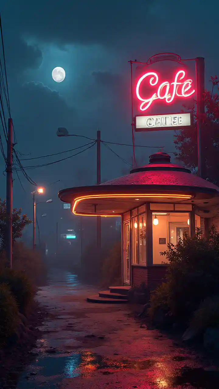 Mars UFO Cafe Neon