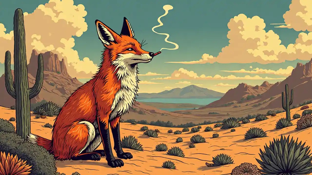 Fox Desert Psychedelic Print