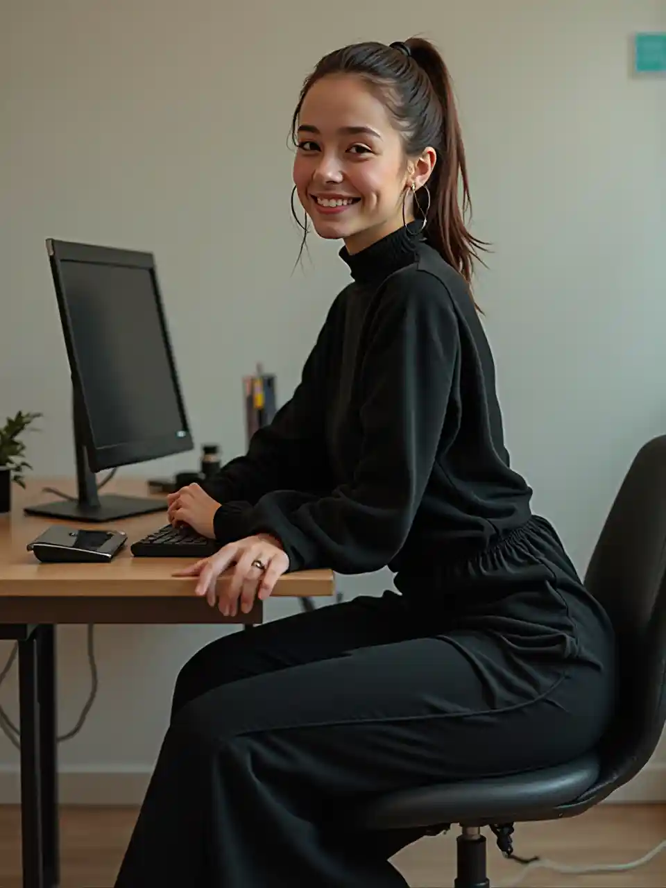 Mwanafunzi Mwanamke Anayecheka