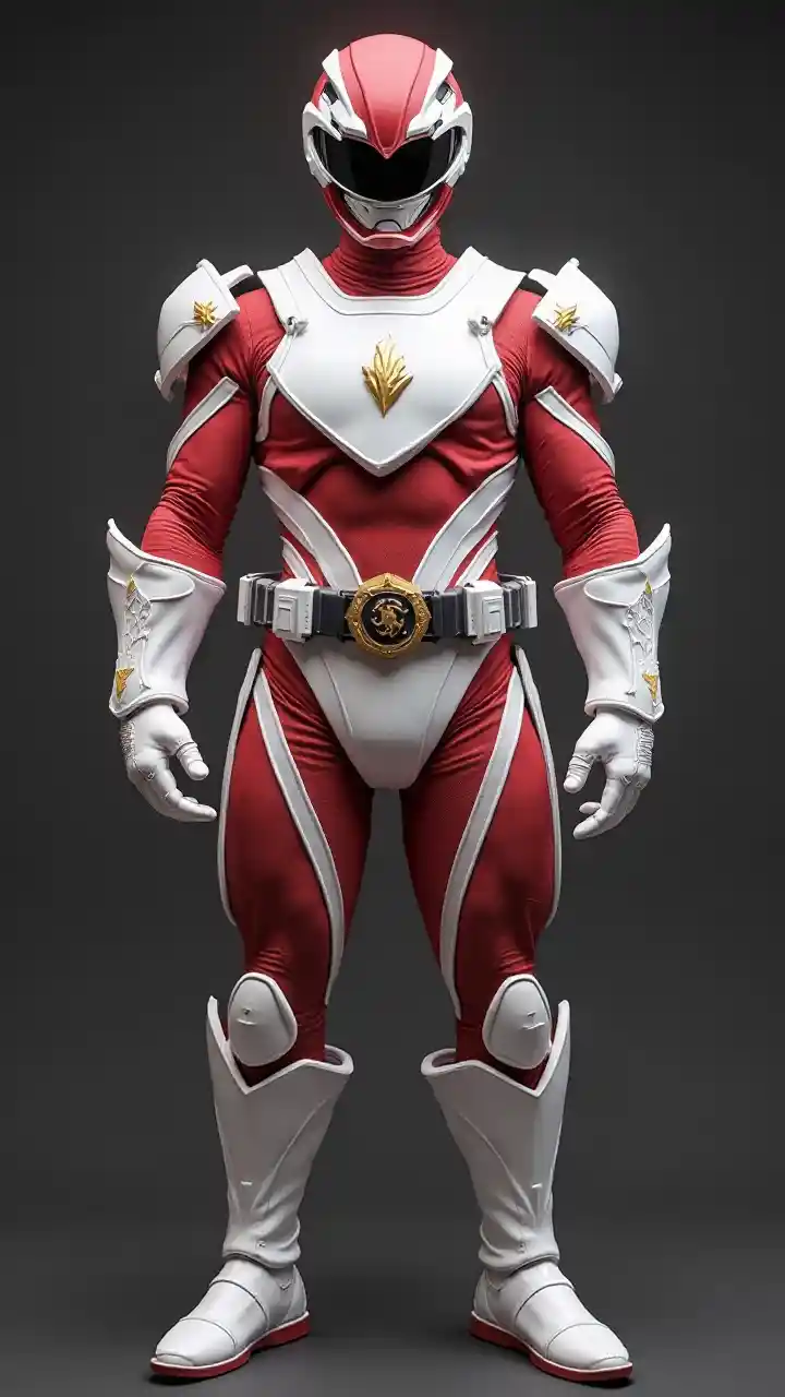Nyeupe Nyekundu Power Ranger