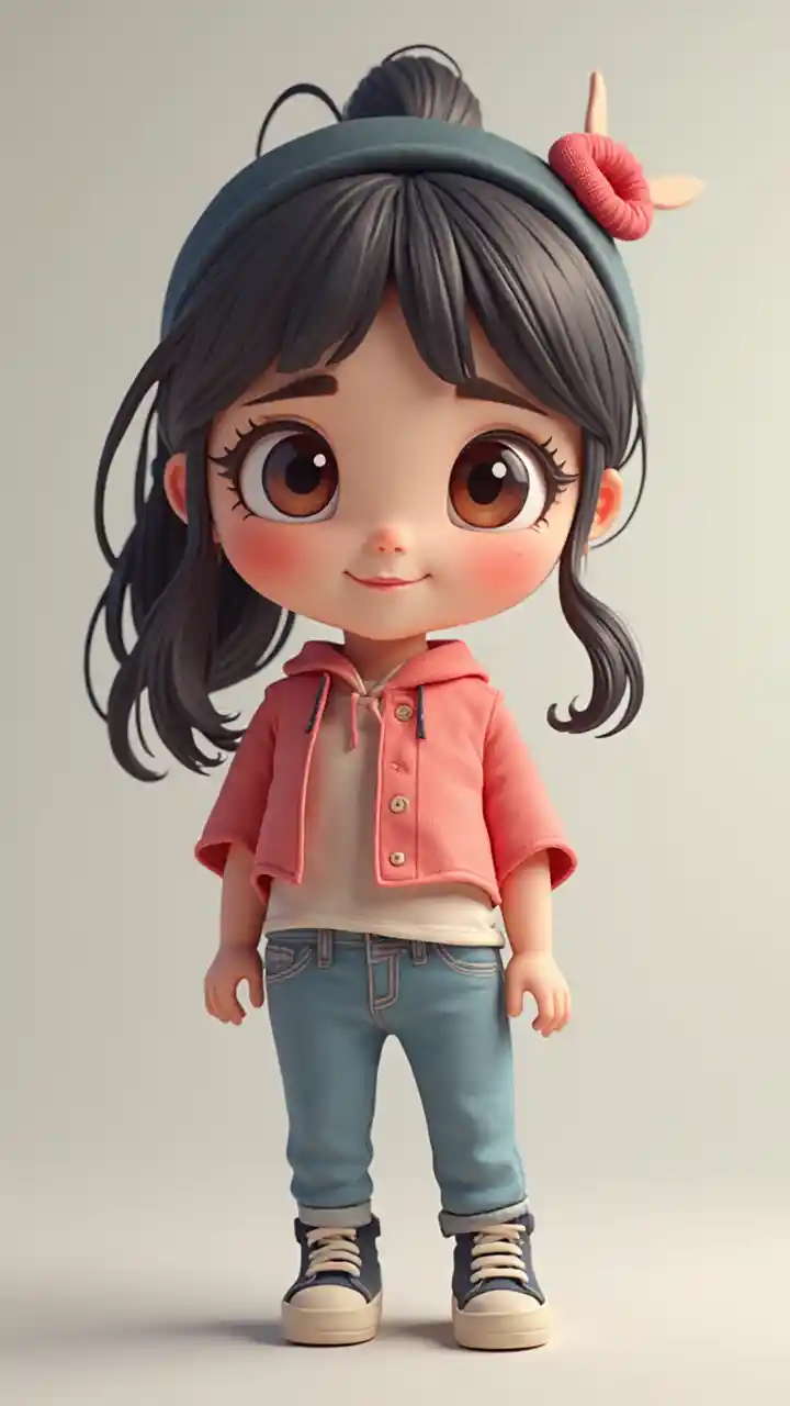 Impresora de laboratorio Bambu de niña de dibujos animados