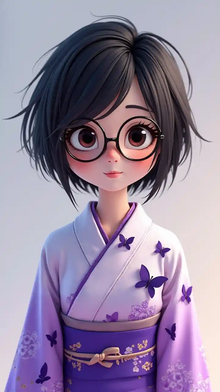 Pixar Girl Purple Kimono