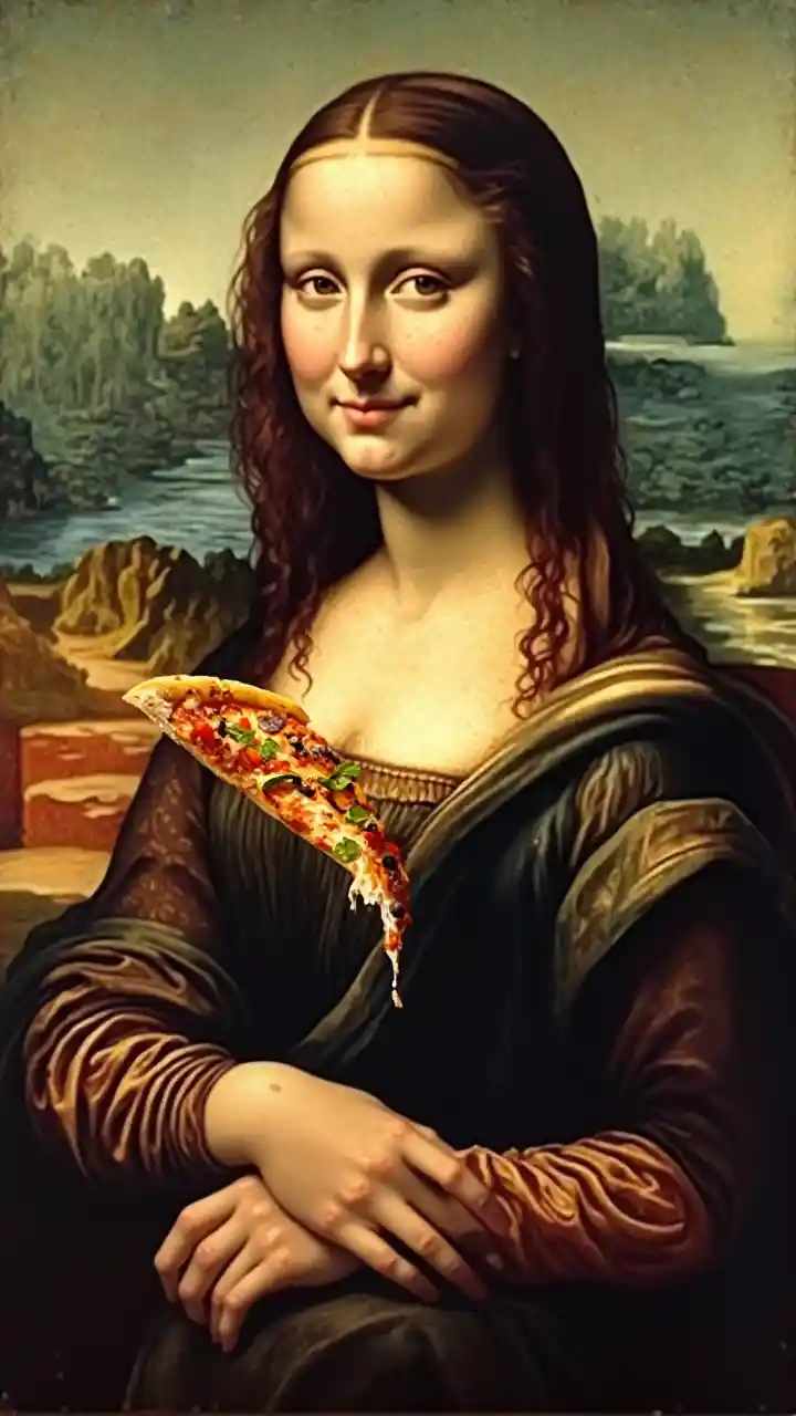 Modern Mona Lisa Pizza