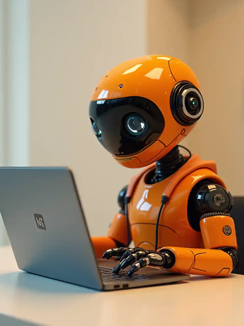 AI Robô digitando Cutely