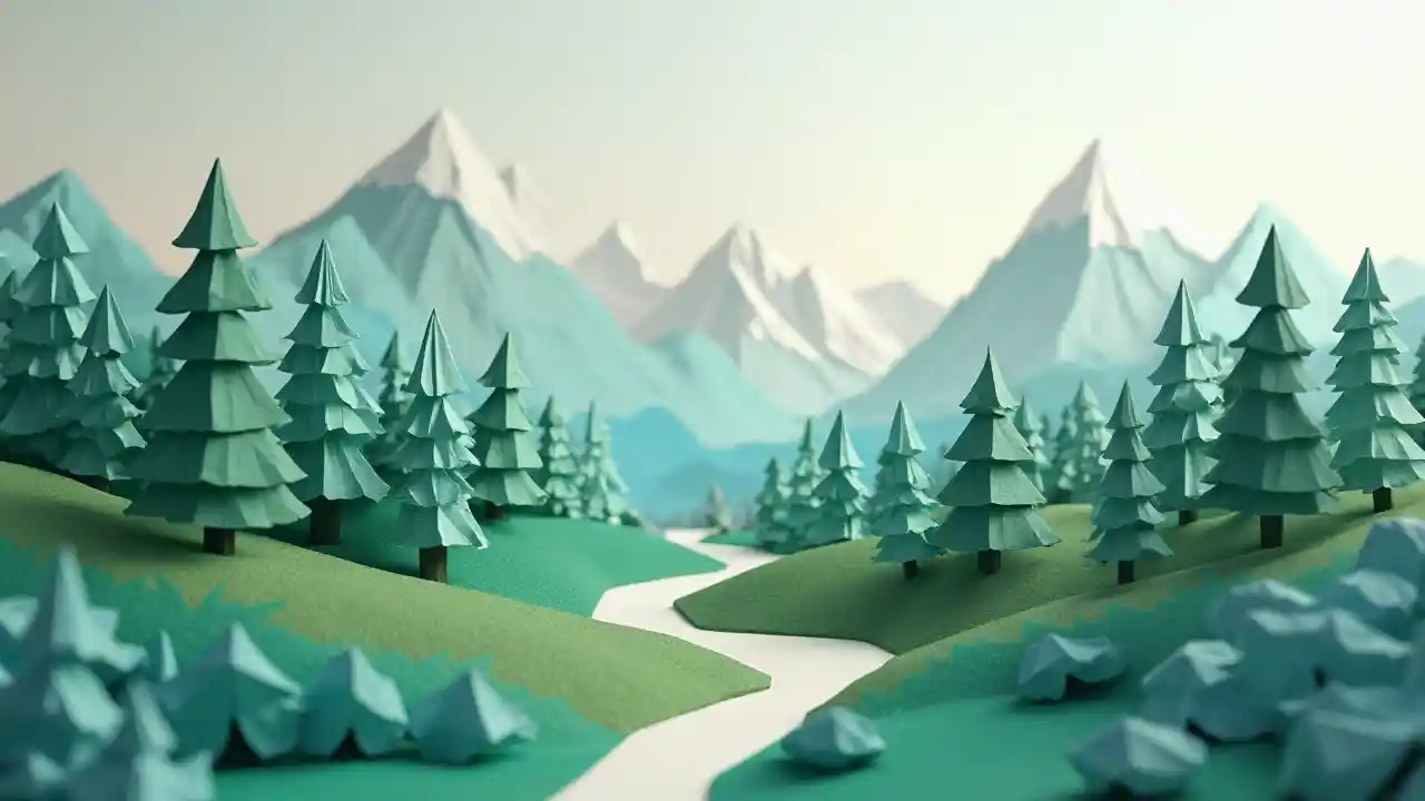 Arbres de montagne origami