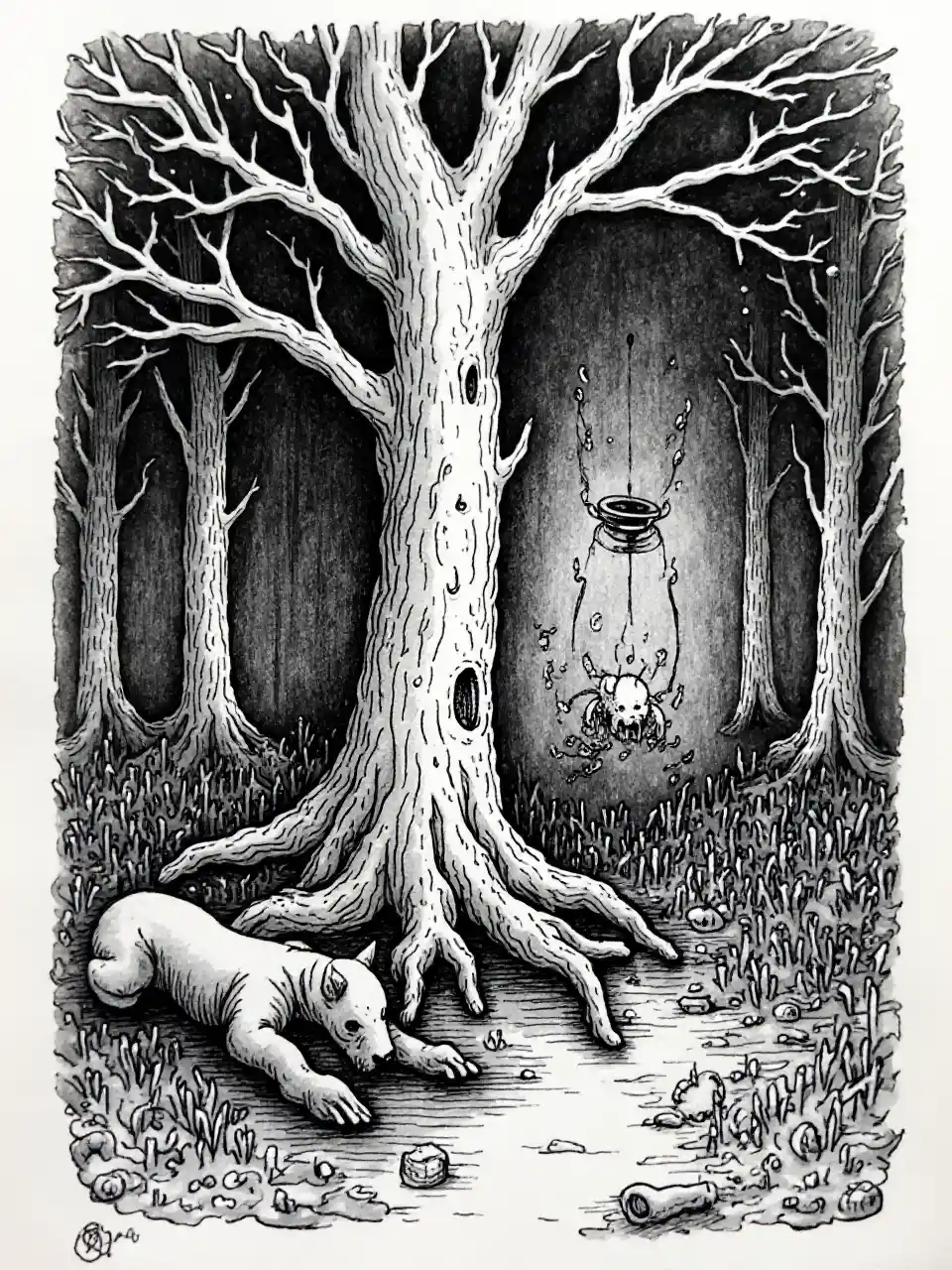 Wino wa Msitu Kazi ya Sanaa ya Gothic