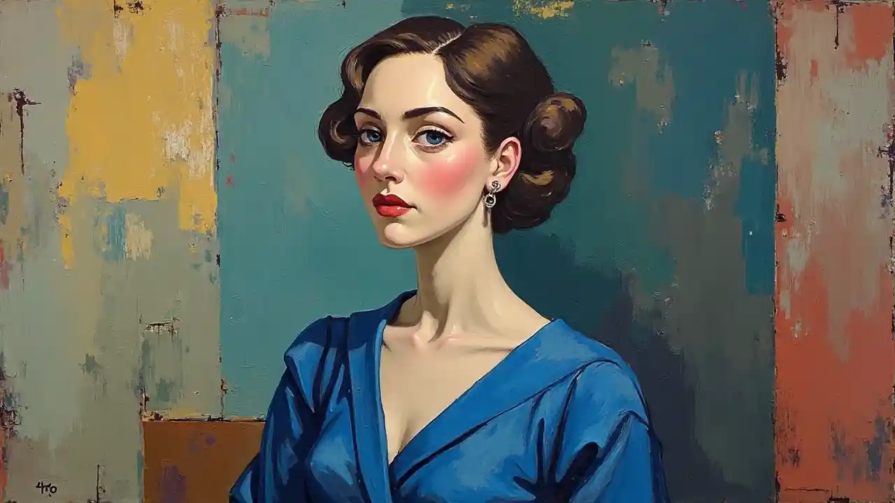 Ritratto cubista in abito blu