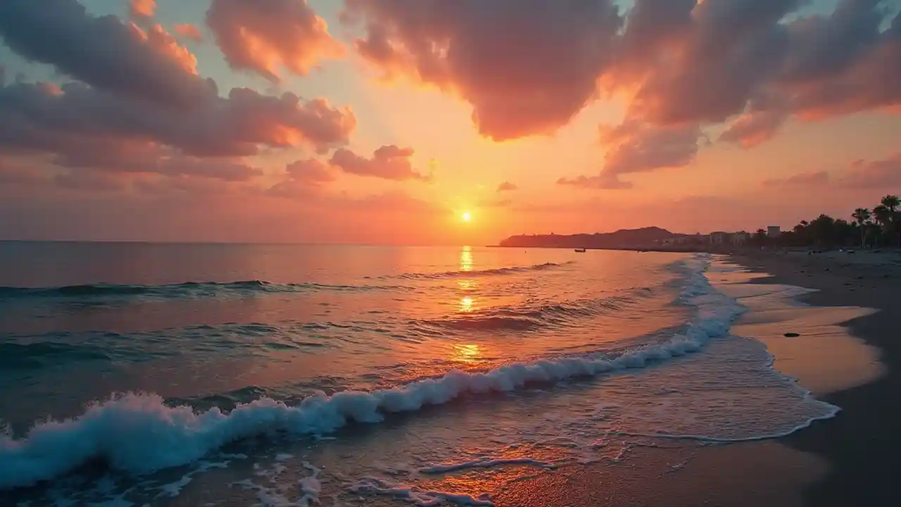 شروق الشمس في البحر