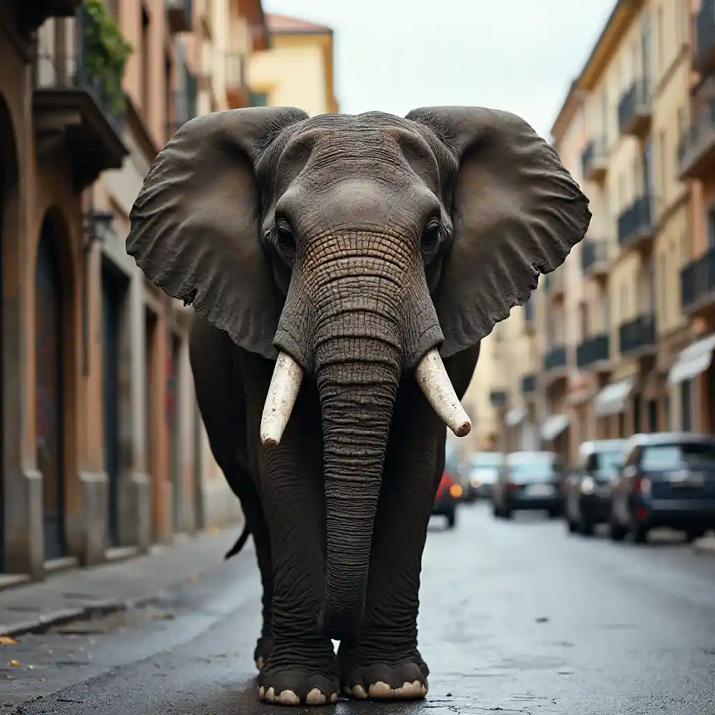 Tembo Katika Barabara