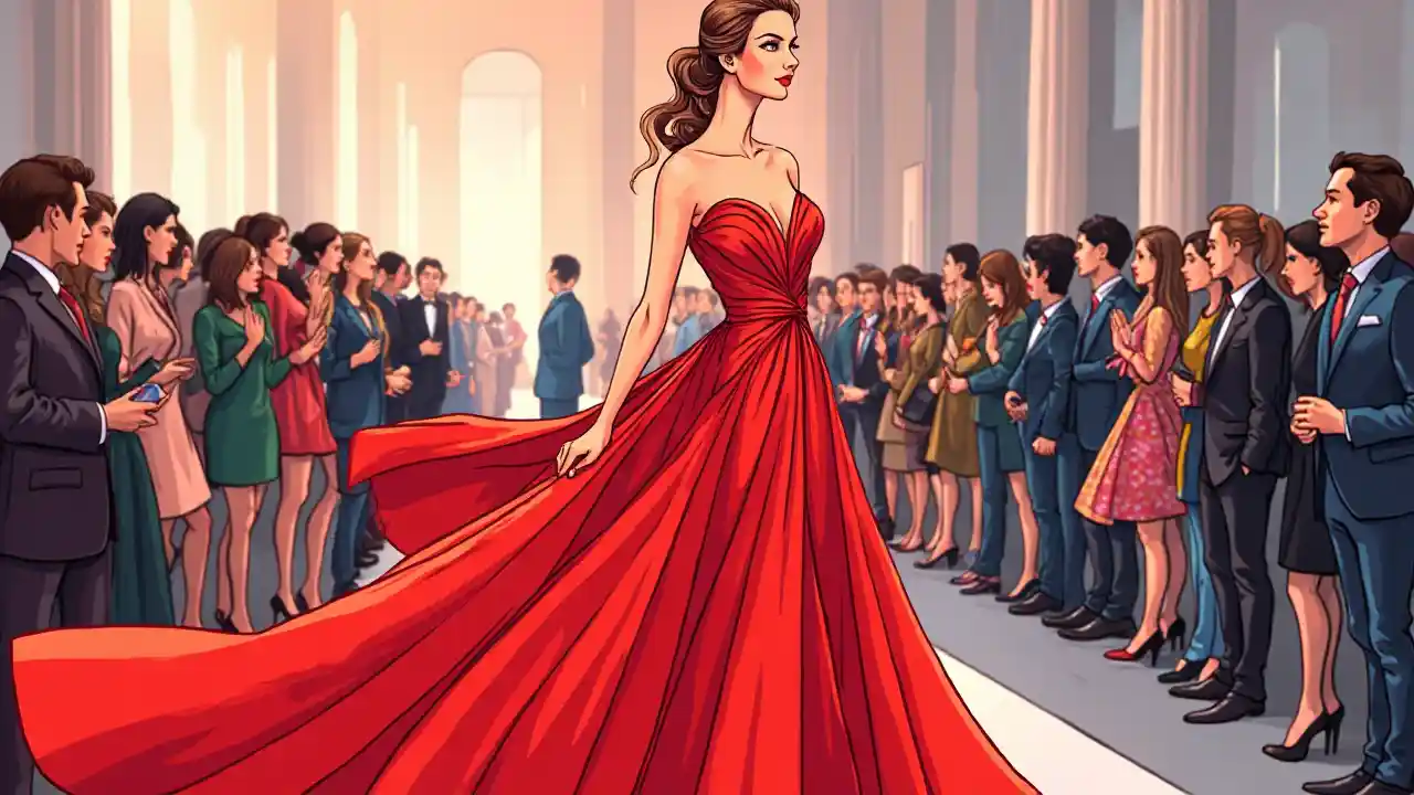 Dessin en couleurs du défilé de mode