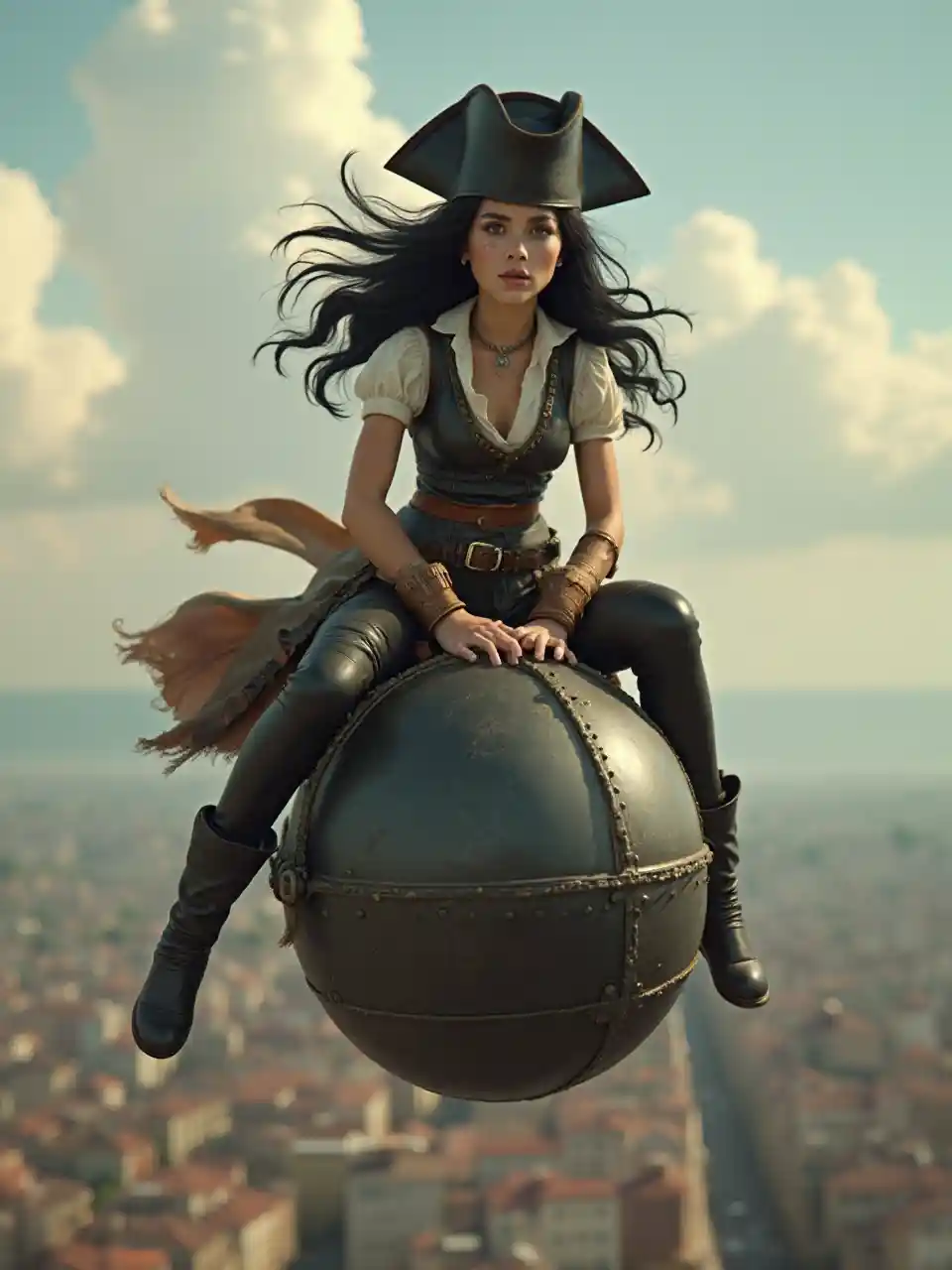 フライングスチームパンクガール