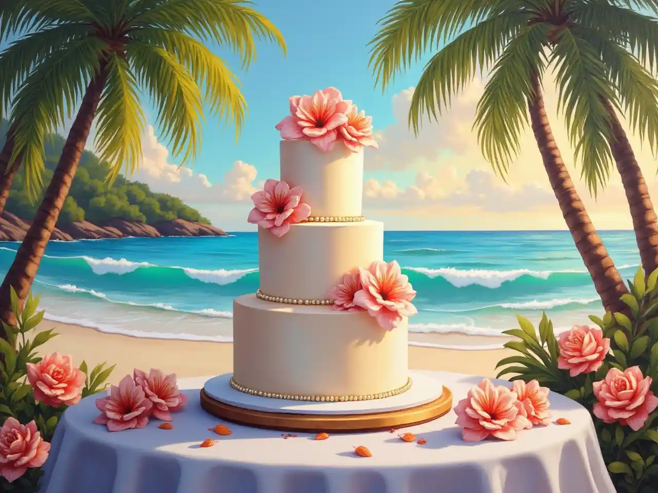 Arte de pasteles de playa