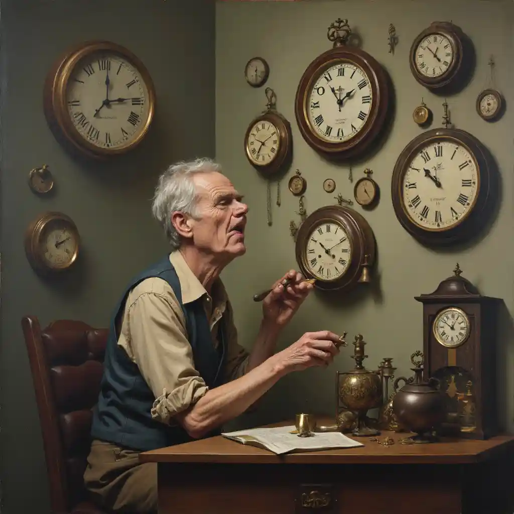 Reparador de relojes de ancianos