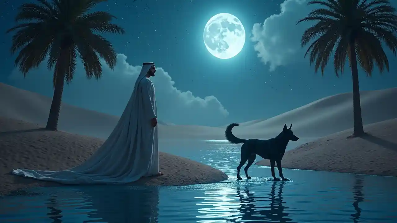 Mandhari ya Oasis ya Kimizungu