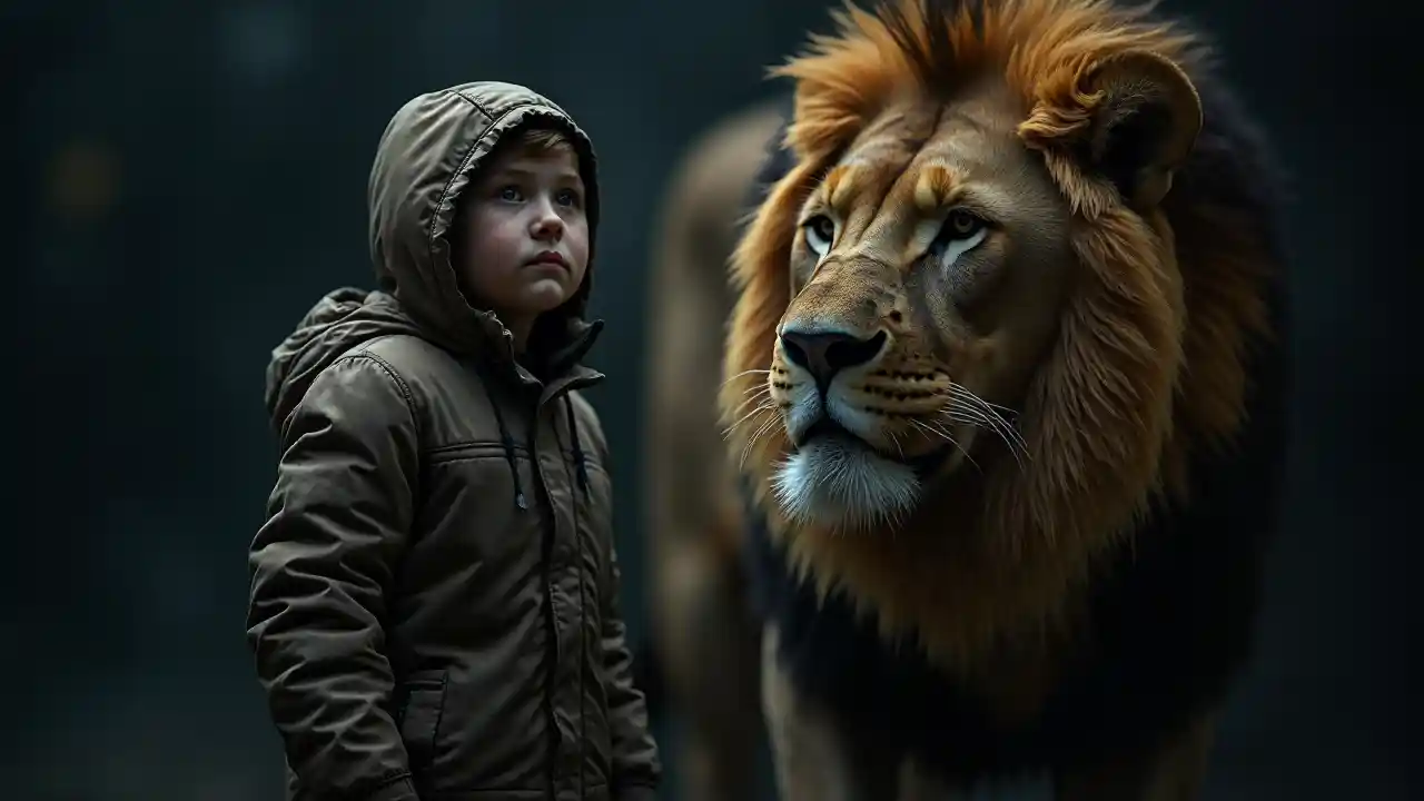 Лев и мальчик
