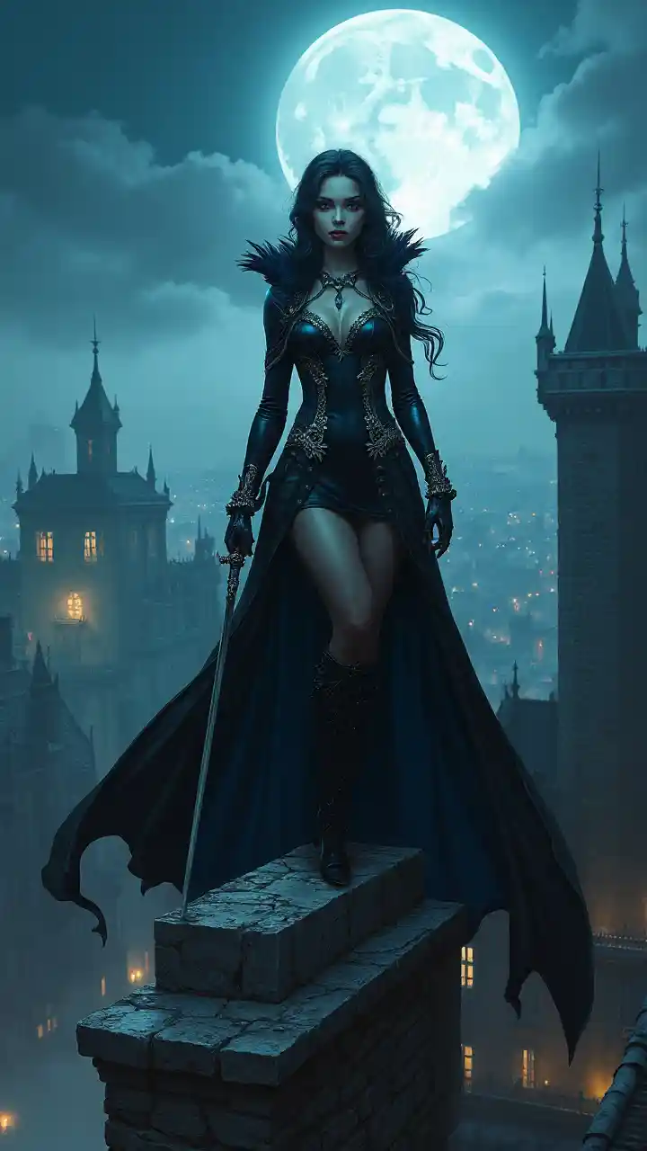 Mandhari ya Vampire Juu ya Paa