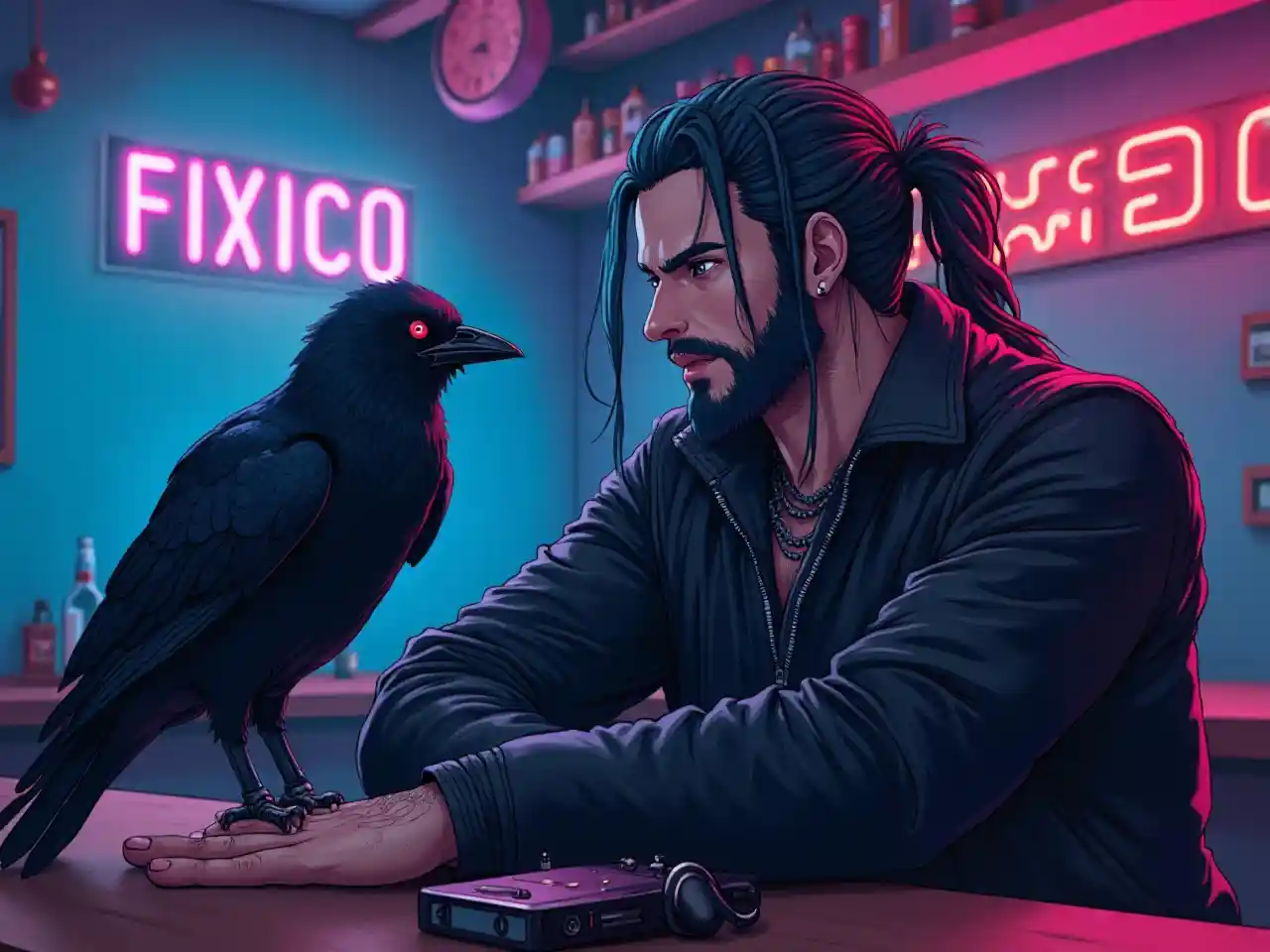 Cyberpunk Bar Scene
