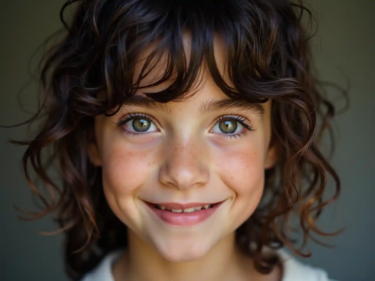 Sommersprossen gelocktes Mädchen