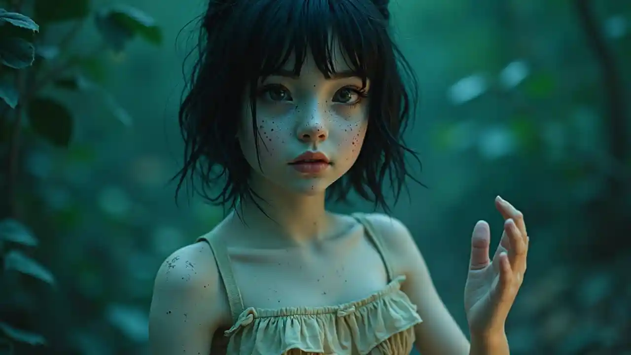 Une fille gothique fantasque