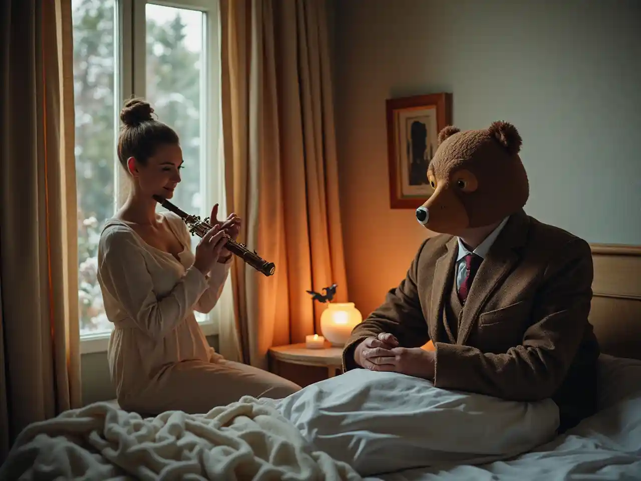 Escena de música de flauta