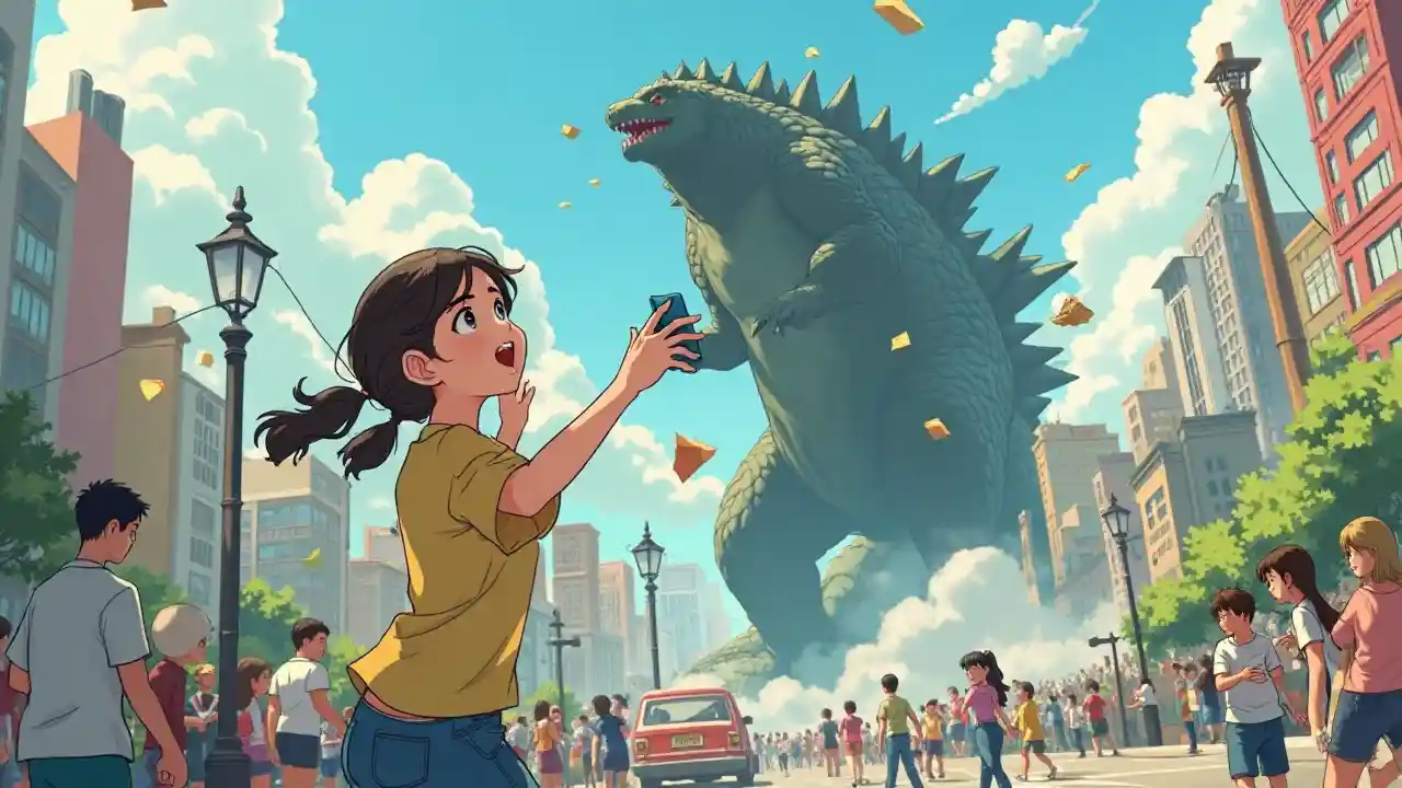 Selfie dengan Godzilla