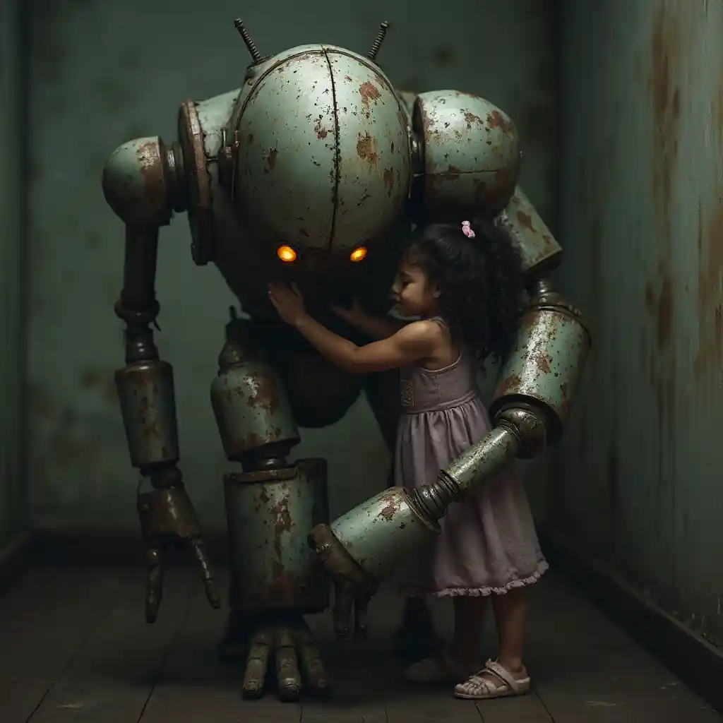 Pölyinen robotin halaus