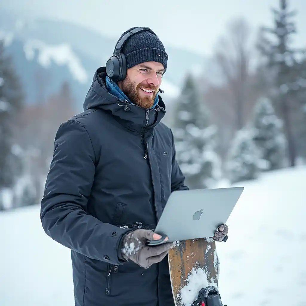 L'uomo sul snowboard