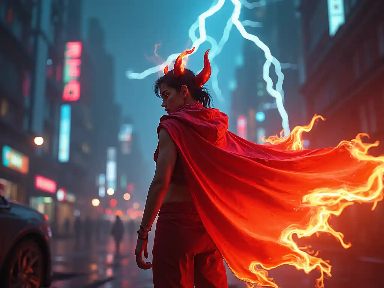 Cyberpunk Fire Devil