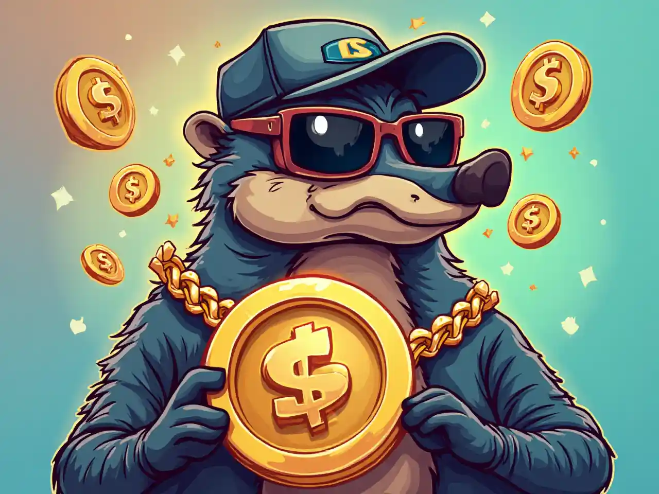 A Humorous Cartoon Logo for SRDM Crypto Meme Coin