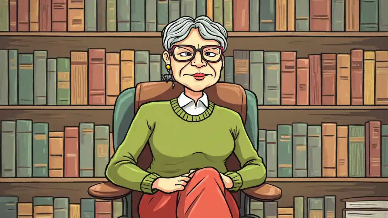 Bibliotecario de dibujos animados