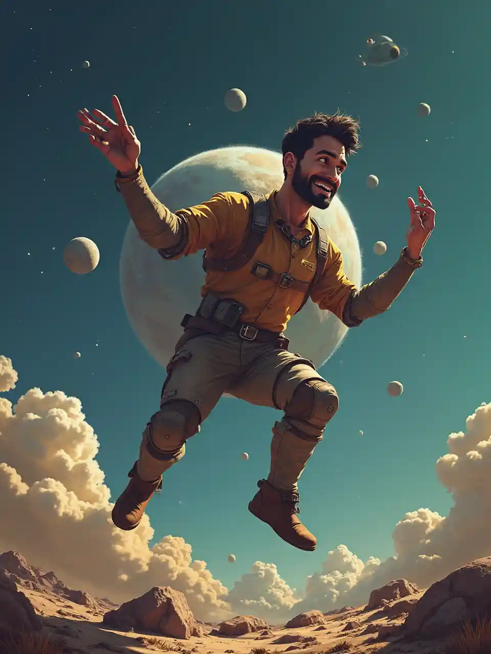 Tipo sonriente flotante