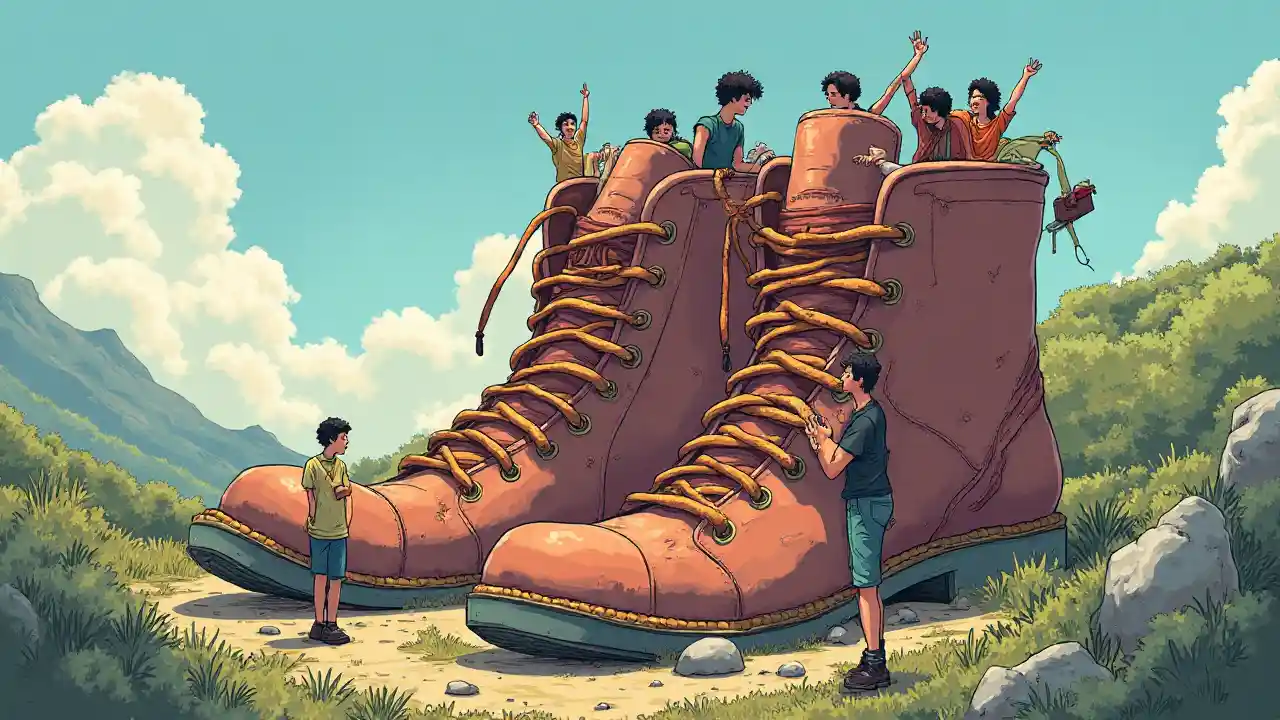 Aventura de zapatos gigantes