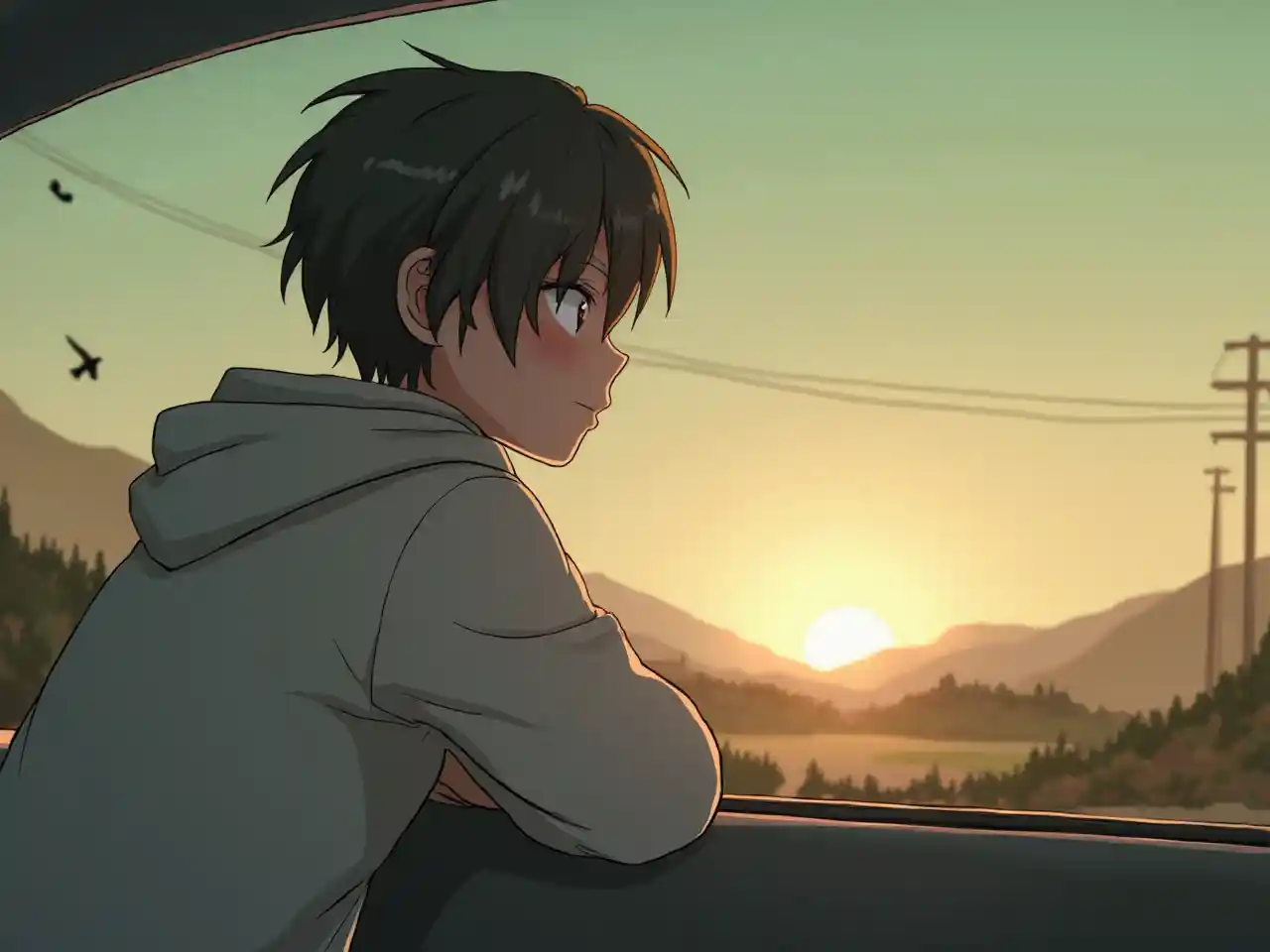 Anime Sunset Scene